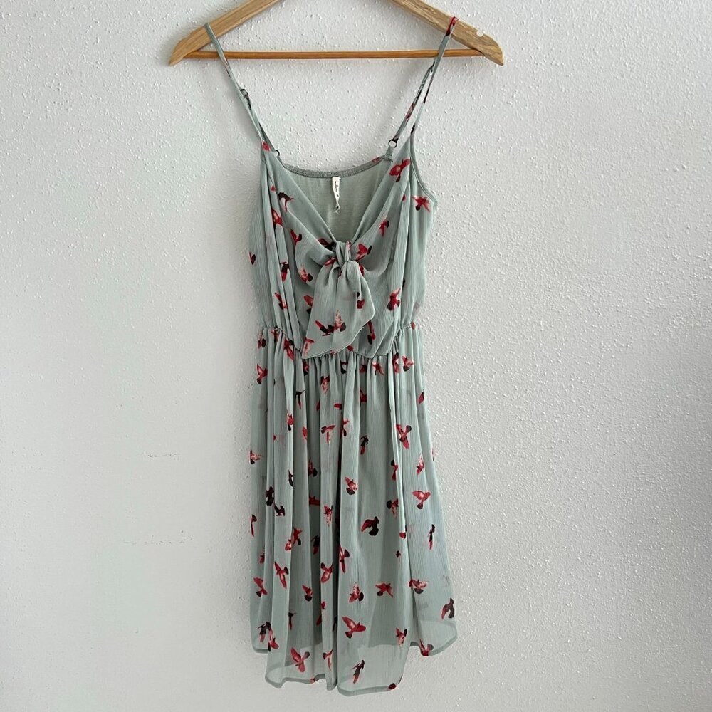 Willow & Clay Lt Green Dress Pink Birds XS